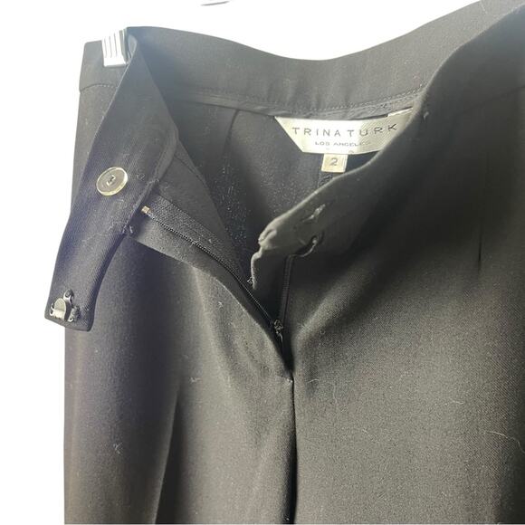 Trina Turk Black Career Trousers, Wide Cuff, minimalist, Capsule Professional  2 - Picture 5 of 8